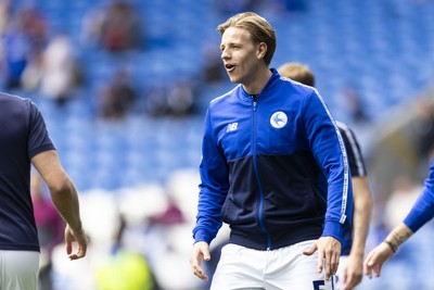 260425 - Cardiff City v West Bromwich Albion - Sky Bet Championship - Jasper Daland of Cardiff City during the warm up
