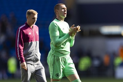 260425 - Cardiff City v West Bromwich Albion - Sky Bet Championship - Cardiff City goalkeeper Ethan Horvath at full time