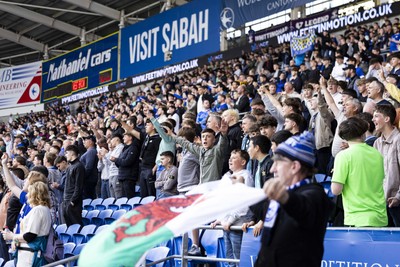 260425 - Cardiff City v West Bromwich Albion - Sky Bet Championship - Cardiff City fans at full time