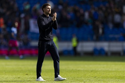 260425 - Cardiff City v West Bromwich Albion - Sky Bet Championship - Cardiff City interim manager Aaron Ramsey at full time