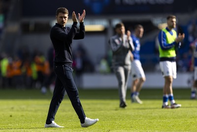 260425 - Cardiff City v West Bromwich Albion - Sky Bet Championship - Cardiff City interim manager Aaron Ramsey at full time