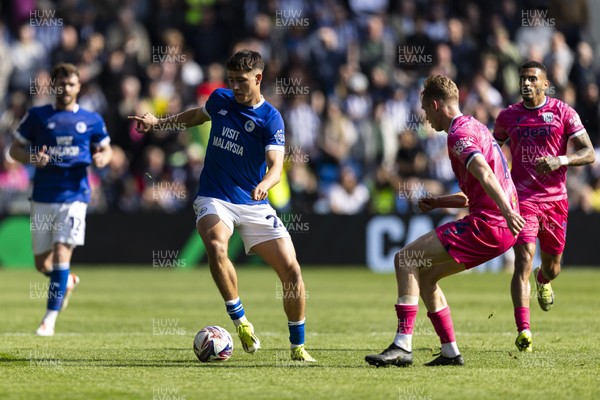 260425 - Cardiff City v West Bromwich Albion - Sky Bet Championship - Rubin Colwill of Cardiff City in action
