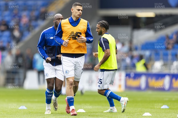 260425 - Cardiff City v West Bromwich Albion - Sky Bet Championship - Yousef Salech of Cardiff City during the warm up