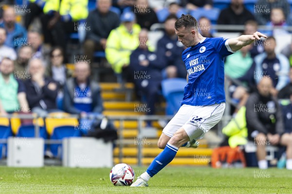 260425 - Cardiff City v West Bromwich Albion - Sky Bet Championship - David Turnbull of Cardiff City shoots at goal