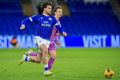 040126 - Cardiff City v Wigan Athletic - Sky Bet League 1 - Ollie Tanner of Cardiff City