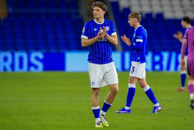 040126 - Cardiff City v Wigan Athletic - Sky Bet League 1 - William Fish of Cardiff City applauds fans after the game