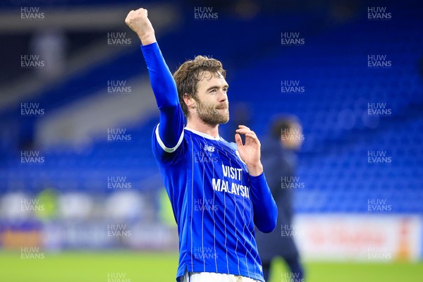 040126 - Cardiff City v Wigan Athletic - Sky Bet League 1 - Calum Chambers of Cardiff City celebrates after game