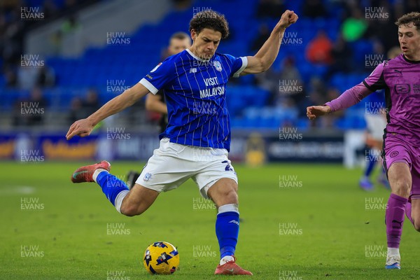 040126 - Cardiff City v Wigan Athletic - Sky Bet League 1 - Yousef Salech of Cardiff City