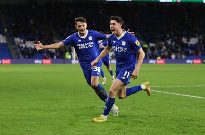 140123 - Cardiff City v Wigan Athletic, EFL Sky Bet Championship - Callum O'Dowda of Cardiff City celebrates after scoring goal