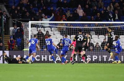 140123 - Cardiff City v Wigan Athletic, EFL Sky Bet Championship - Wigan celebrate after Will Keane of Wigan Athletic scores in the final minute of the match