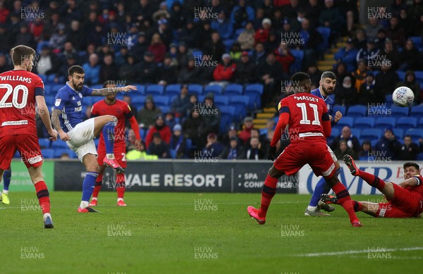 150220 - Cardiff City v Wigan Athletic - SkyBet Championship - Marlon Pack of Cardiff City scores a goal in the second half