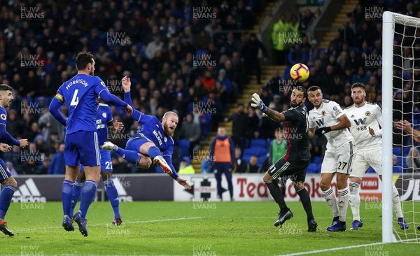 301118 - Cardiff City v Wolverhampton Wanderers - Premier League - Aron Gunnarsson of Cardiff City scores a goal to make it 1-1
