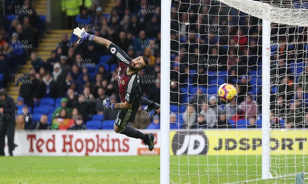 301118 - Cardiff City v Wolverhampton Wanderers - Premier League - Keeper Rui Patricio of Wolves watches as Junior Hoilett of Cardiff City goal goes into the net