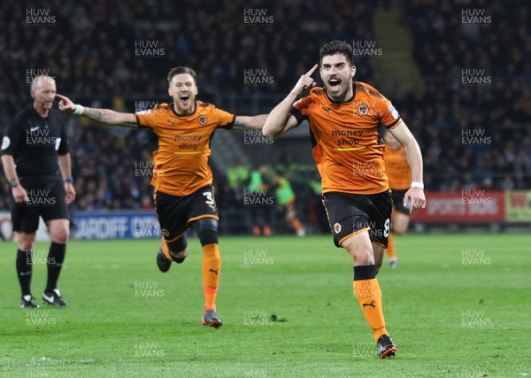 060418 - Cardiff City v Wolverhampton Wanderers, Sky Bet Championship - Ruben Neves of Wolves celebrates after scoring goal