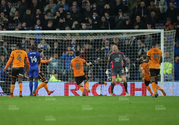 060418 - Cardiff City v Wolverhampton Wanderers, Sky Bet Championship - Wolves goalkeeper John Ruddy reacts after saving the penalty from Gary Madine of Cardiff City