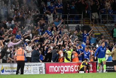 170826 - Cardiff City v Wrexham - Sky Bet Championship - Rubin Colwill of Cardiff City scores a goal from a free kick in the last seconds to equalise the game