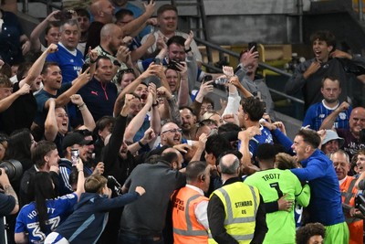 170826 - Cardiff City v Wrexham - Sky Bet Championship - Rubin Colwill of Cardiff City celebrates scoring a goal in the last seconds of the match