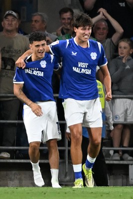 170826 - Cardiff City v Wrexham - Sky Bet Championship - Rubin Colwill of Cardiff City celebrates scoring a goal in the last seconds of the match