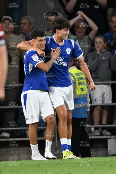170826 - Cardiff City v Wrexham - Sky Bet Championship - Rubin Colwill of Cardiff City celebrates scoring a goal