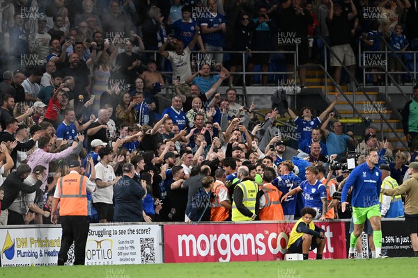 170826 - Cardiff City v Wrexham - Sky Bet Championship - Rubin Colwill of Cardiff City scores a goal from a free kick in the last seconds to equalise the game
