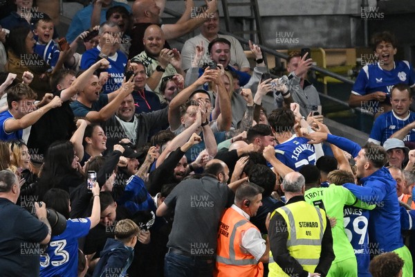 170826 - Cardiff City v Wrexham - Sky Bet Championship - Rubin Colwill of Cardiff City celebrates scoring a goal in the last seconds of the match