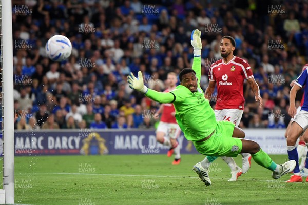 170826 - Cardiff City v Wrexham - Sky Bet Championship - Nathan Trott of Cardiff City saves a shot