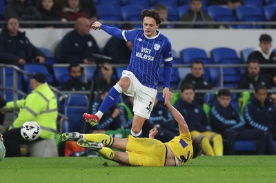 170326 - Cardiff `City v Wycombe Wanderers, EFL Sky Bet League 1 - Perry Ng of Cardiff City is challenged by Luke Harris of Wycombe Wanderers