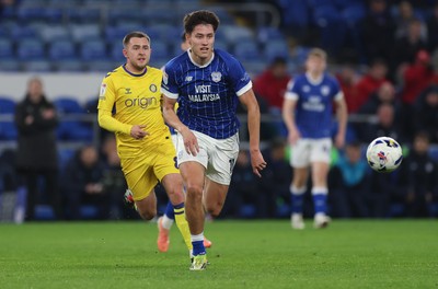 170326 - Cardiff `City v Wycombe Wanderers, EFL Sky Bet League 1 - Rubin Colwill of Cardiff City chases the ball