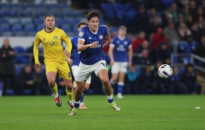 170326 - Cardiff `City v Wycombe Wanderers, EFL Sky Bet League 1 - Rubin Colwill of Cardiff City chases the ball