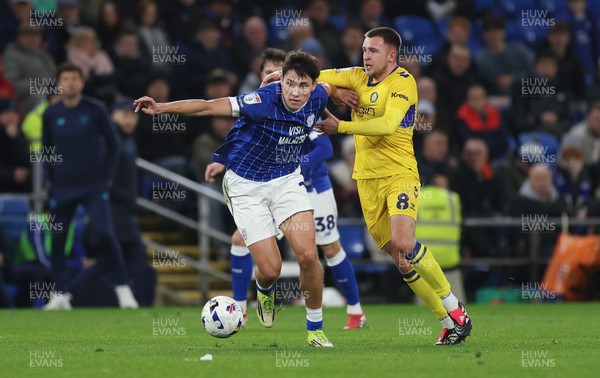 170326 - Cardiff `City v Wycombe Wanderers, EFL Sky Bet League 1 - Rubin Colwill of Cardiff City and Caolan Boyd-Munce of Wycombe Wanderers compete for the ball