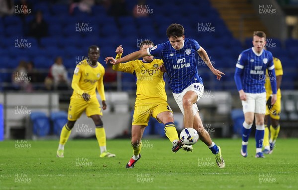 170326 - Cardiff `City v Wycombe Wanderers, EFL Sky Bet League 1 - Rubin Colwill of Cardiff City competes with Caolan Boyd-Munce of Wycombe Wanderers for the ball