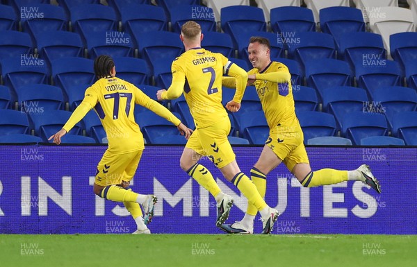 170326 - Cardiff `City v Wycombe Wanderers, EFL Sky Bet League 1 - Cauley Woodrow of Wycombe Wanderers celebrates after scoring the second goal
