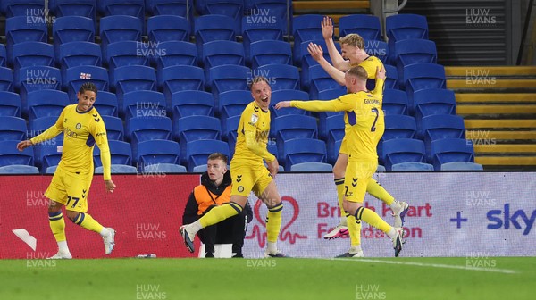 170326 - Cardiff `City v Wycombe Wanderers, EFL Sky Bet League 1 - Cauley Woodrow of Wycombe Wanderers celebrates after scoring the second goal