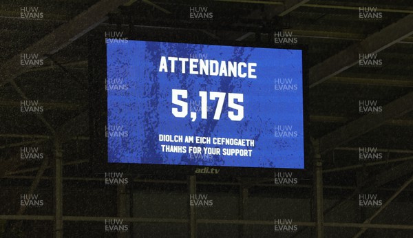 161122 - Cardiff City Women v Abergavenny Women - The attendance figure is shown during the match at Cardiff City Stadium