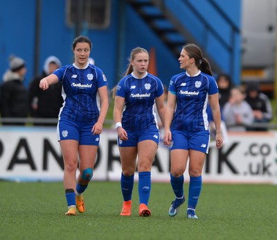 140424 - Cardiff City Women v Swansea City Women - Genero Adran Trophy Final - Cardiff City celebrates scoring a goal