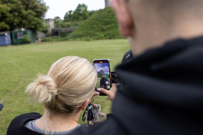 300524 - Picture shows Captain Nia Jones outside Cardiff Castle as The LexisNexis Cardiff Dragons have been selected as one of the eight teams to enter the new phase of the Netball Super League (NSL)