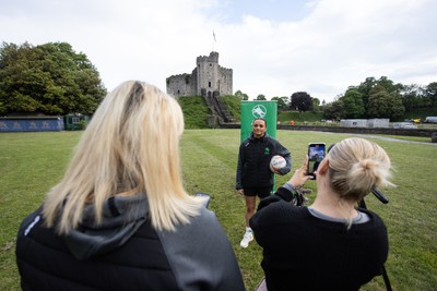 300524 - Picture shows Captain Nia Jones outside Cardiff Castle as The LexisNexis Cardiff Dragons have been selected as one of the eight teams to enter the new phase of the Netball Super League (NSL)