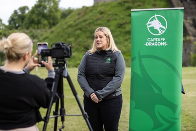 300524 - Picture shows Chief Executive Vicki Sutton outside Cardiff Castle as The LexisNexis Cardiff Dragons have been selected as one of the eight teams to enter the new phase of the Netball Super League (NSL)