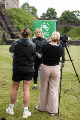 300524 - Picture shows Chief Executive Vicki Sutton outside Cardiff Castle as The LexisNexis Cardiff Dragons have been selected as one of the eight teams to enter the new phase of the Netball Super League (NSL)