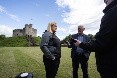 300524 - Picture shows Chief Executive Vicki Sutton outside Cardiff Castle as The LexisNexis Cardiff Dragons have been selected as one of the eight teams to enter the new phase of the Netball Super League (NSL)