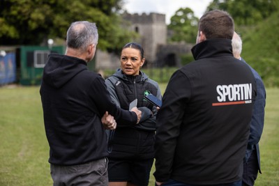 300524 - Picture shows Captain Nia Jones outside Cardiff Castle as The LexisNexis Cardiff Dragons have been selected as one of the eight teams to enter the new phase of the Netball Super League (NSL)