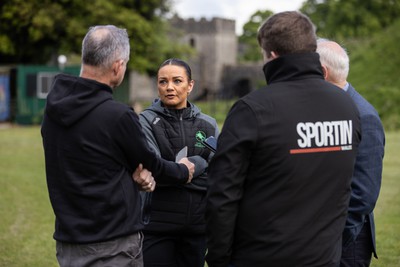 300524 - Picture shows Captain Nia Jones outside Cardiff Castle as The LexisNexis Cardiff Dragons have been selected as one of the eight teams to enter the new phase of the Netball Super League (NSL)