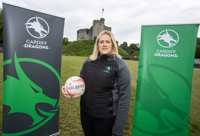 300524 - Picture shows Chief Executive Vicki Sutton outside Cardiff Castle as The LexisNexis Cardiff Dragons have been selected as one of the eight teams to enter the new phase of the Netball Super League (NSL)