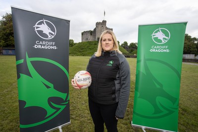 300524 - Picture shows Chief Executive Vicki Sutton outside Cardiff Castle as The LexisNexis Cardiff Dragons have been selected as one of the eight teams to enter the new phase of the Netball Super League (NSL)