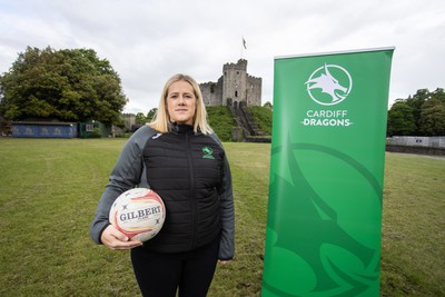 300524 - Picture shows Chief Executive Vicki Sutton outside Cardiff Castle as The LexisNexis Cardiff Dragons have been selected as one of the eight teams to enter the new phase of the Netball Super League (NSL)