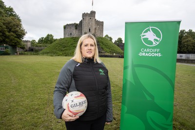 300524 - Picture shows Chief Executive Vicki Sutton outside Cardiff Castle as The LexisNexis Cardiff Dragons have been selected as one of the eight teams to enter the new phase of the Netball Super League (NSL)