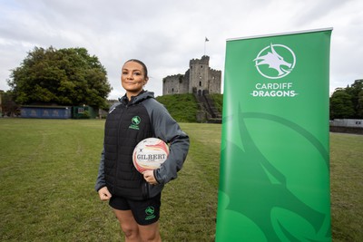 300524 - Picture shows Captain Nia Jones outside Cardiff Castle as The LexisNexis Cardiff Dragons have been selected as one of the eight teams to enter the new phase of the Netball Super League (NSL)