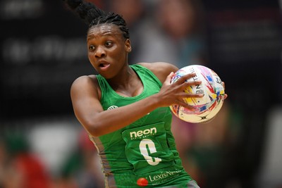 210525 - Cardiff Dragons v Birmingham Panthers - Netball Super League - Khanyisa Chawane of Cardiff Dragons