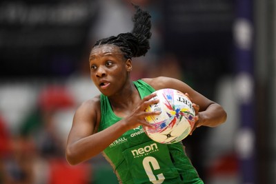 210525 - Cardiff Dragons v Birmingham Panthers - Netball Super League - Khanyisa Chawane of Cardiff Dragons