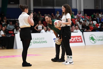 210525 - Cardiff Dragons v Birmingham Panthers - Netball Super League - Josh Navidi during half time